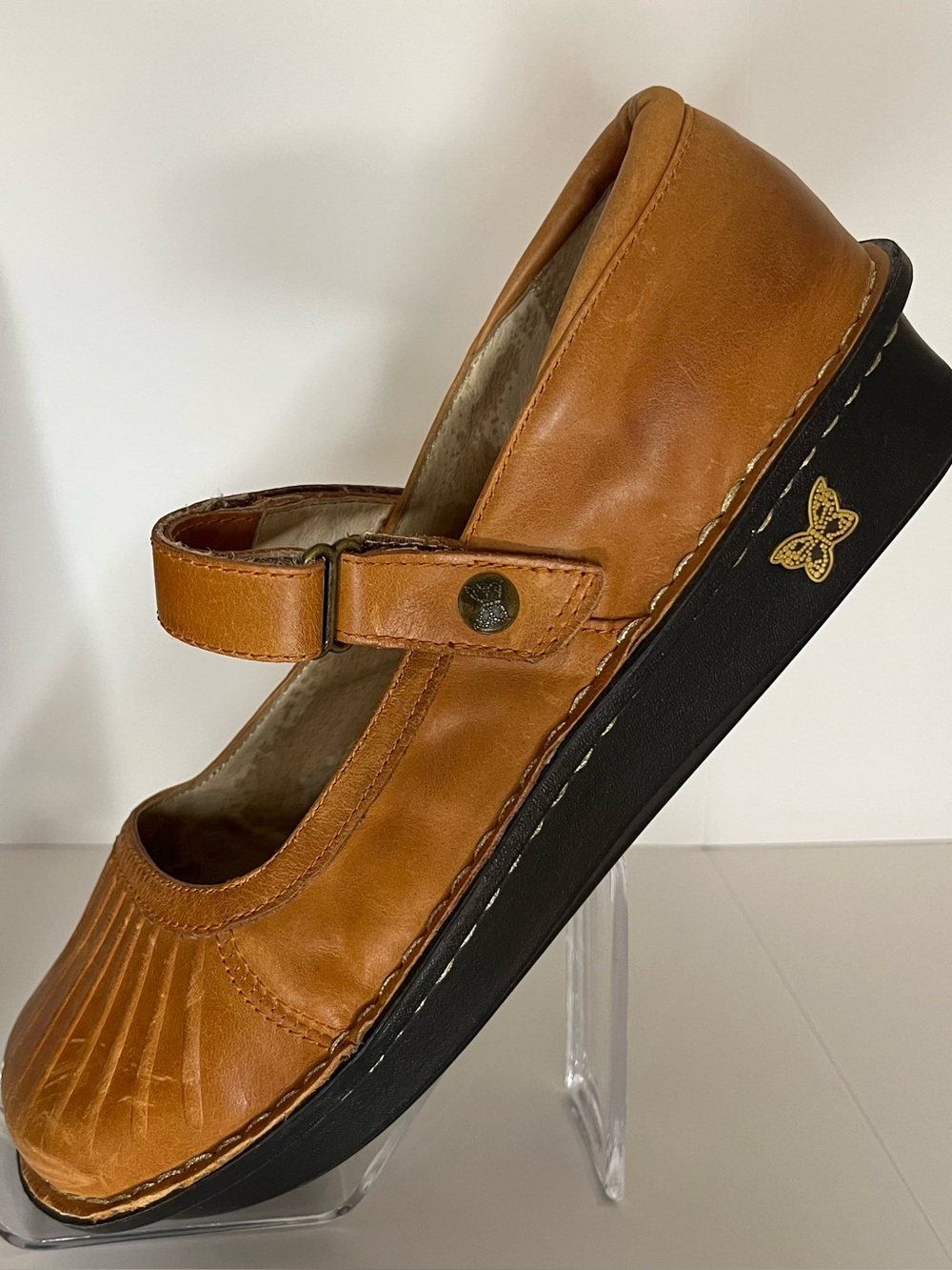 Alegria Belle MaryJane Leather Comfort Shoes Light Cognac EU 40 US 9.5 -10 - Picture 3 of 16